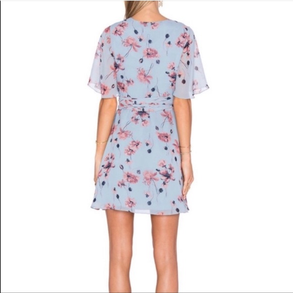 House of Harlow 1960 x Revolve Harper Wrap dress in blue floral print - Picture 7 of 7